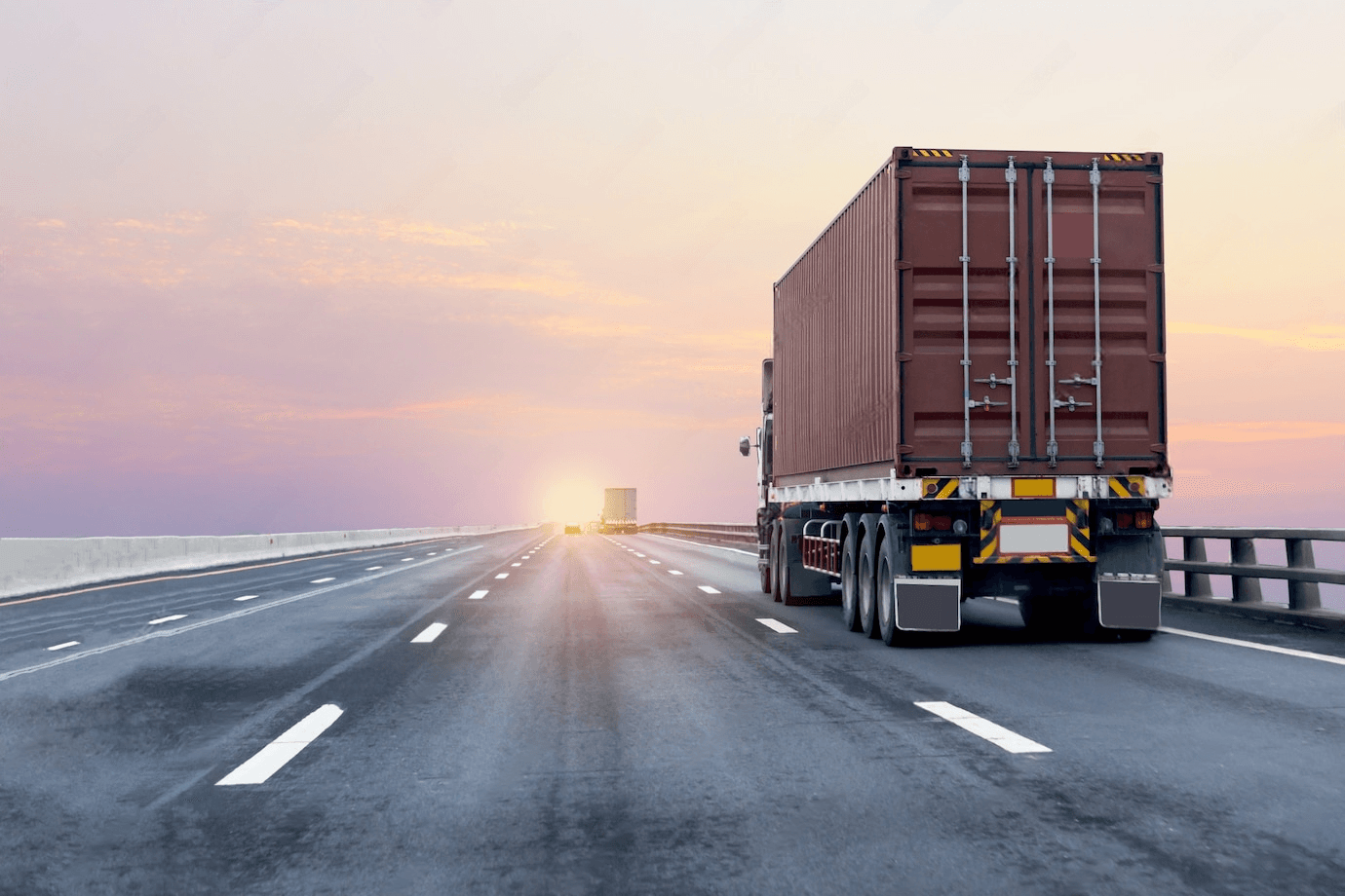 a truck on a highway
